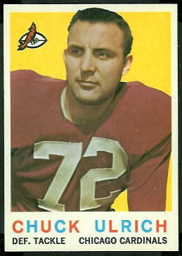 Chuck Ulrich 1959 Topps football card