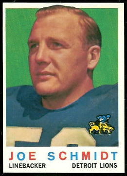 Joe Schmidt 1959 Topps football card Joe Schmidt 1959 Topps football card