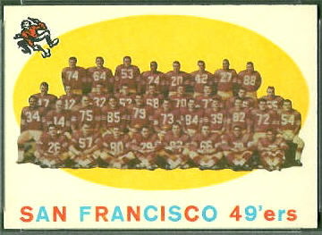 San Francisco 49ers Team 1959 Topps football card