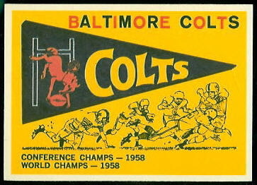 Colts Pennant 1959 Topps football card