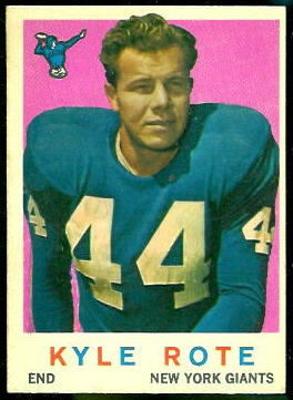 Kyle Rote 1959 Topps football card