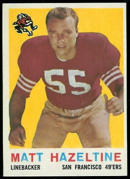 Matt Hazeltine 1959 Topps football card