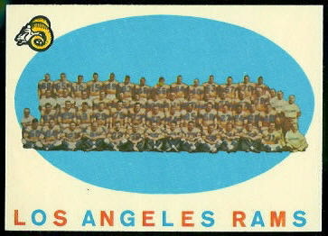 Los Angeles Rams Team 1959 Topps football card