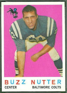 Buzz Nutter 1959 Topps football card Buzz Nutter 1959 Topps football card