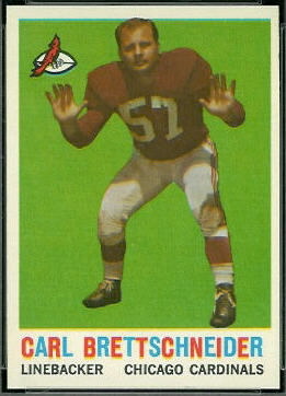 Carl Brettschneider 1959 Topps football card