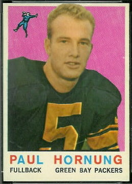 Paul Hornung 1959 Topps football card