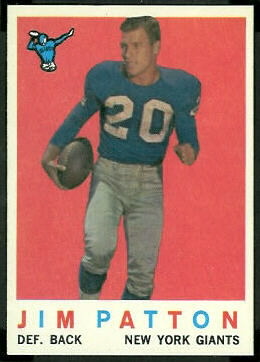 Jim Patton 1959 Topps football card