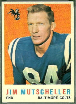 Jim Mutscheller 1959 Topps football card