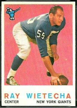 Ray Wietecha 1959 Topps football card