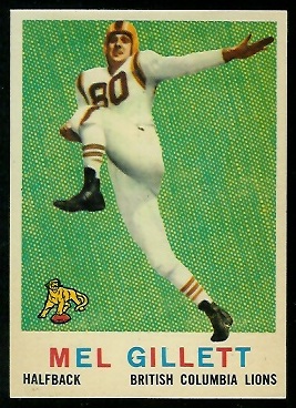 Mel Gillett 1959 Topps CFL football card