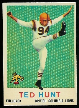 Ted Hunt 1959 Topps CFL football card