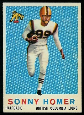 Sonny Homer 1959 Topps CFL football card