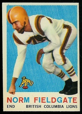 Norm Fieldgate 1959 Topps CFL football card Norm Fieldgate 1959 Topps CFL football card