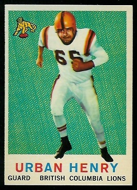 Urban Henry 1959 Topps CFL football card