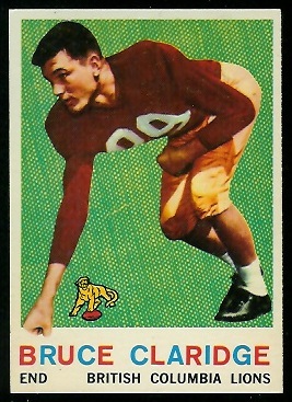 Bruce Claridge 1959 Topps CFL football card