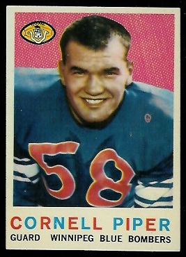 Cornel Piper 1959 Topps CFL football card