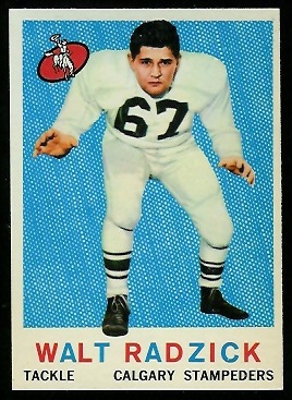 Walt Radzick 1959 Topps CFL football card