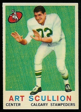 Art Scullion 1959 Topps CFL football card