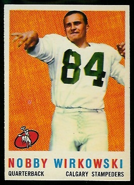 Nobby Wirkowski 1959 Topps CFL football card