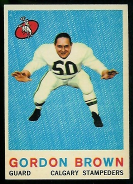 Gordon Brown 1959 Topps CFL football card