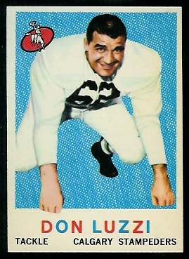 Don Luzzi 1959 Topps CFL football card Don Luzzi 1959 Topps CFL football card