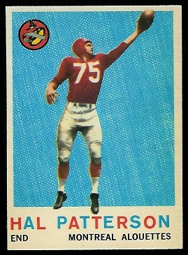Hal Patterson 1959 Topps CFL football card Hal Patterson 1959 Topps CFL football card