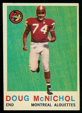 Doug McNichol 1959 Topps CFL football card