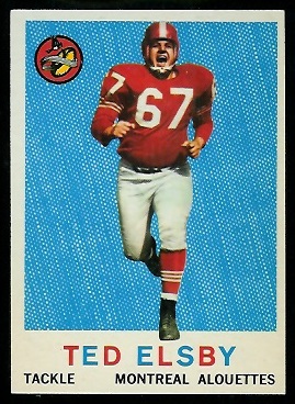 Ted Elsby 1959 Topps CFL football card