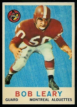 Bob Geary 1959 Topps CFL football card