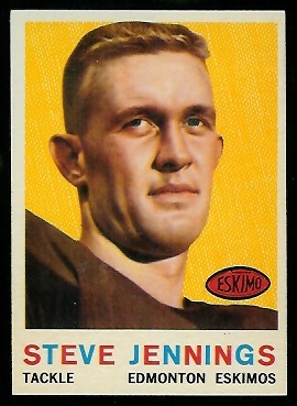 Steve Jennings 1959 Topps CFL football card