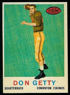 Don Getty 1959 Topps CFL football card