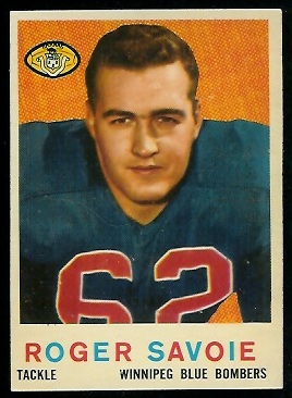 Roger Savoie 1959 Topps CFL football card