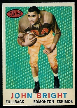 John Bright 1959 Topps CFL football card John Bright 1959 Topps CFL football card
