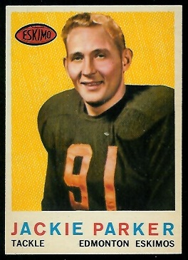 Jackie Parker 1959 Topps CFL football card Jackie Parker 1959 Topps CFL football card