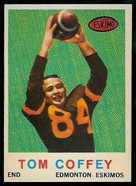 Tommy Joe Coffey 1959 Topps CFL football card