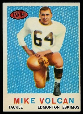 Mike Volcan 1959 Topps CFL football card