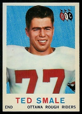Ted Smale 1959 Topps CFL football card