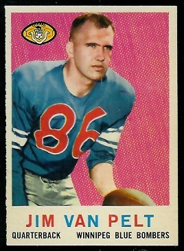 Jim Van Pelt 1959 Topps CFL football card