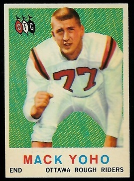 Mack Yoho 1959 Topps CFL football card