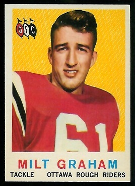 Milt Graham 1959 Topps CFL football card Milt Graham 1959 Topps CFL football card