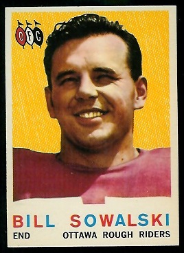 Bill Sowalski 1959 Topps CFL football card