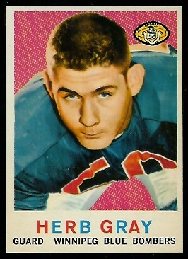 Herb Gray 1959 Topps CFL football card