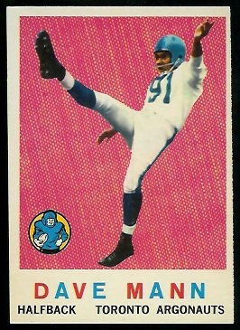 Dave Mann 1959 Topps CFL football card