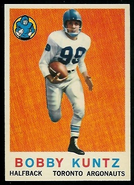 Bobby Kuntz 1959 Topps CFL football card