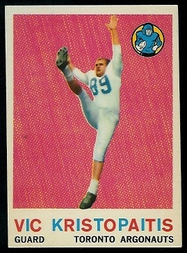 Vic Kristopaitis 1959 Topps CFL football card