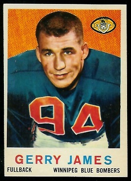 Gerry James 1959 Topps CFL football card