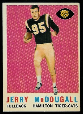 Gerry McDougall 1959 Topps CFL football card Gerry McDougall 1959 Topps CFL football card