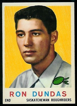 Ron Dundas 1959 Topps CFL football card