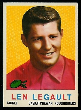 Len Legault 1959 Topps CFL football card