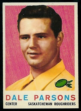 Dale Parsons 1959 Topps CFL football card